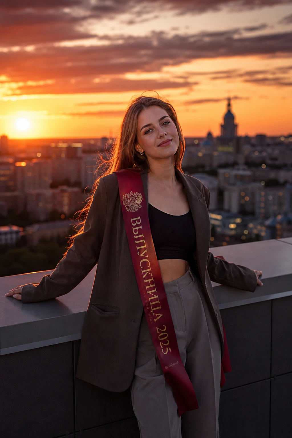 На крыше с видом на город