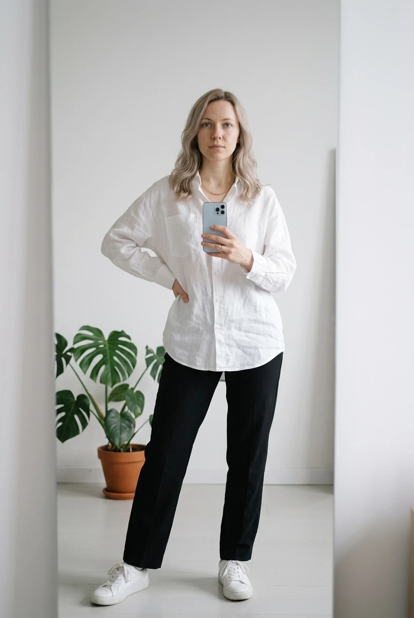Зеркальное OOTD-селфи