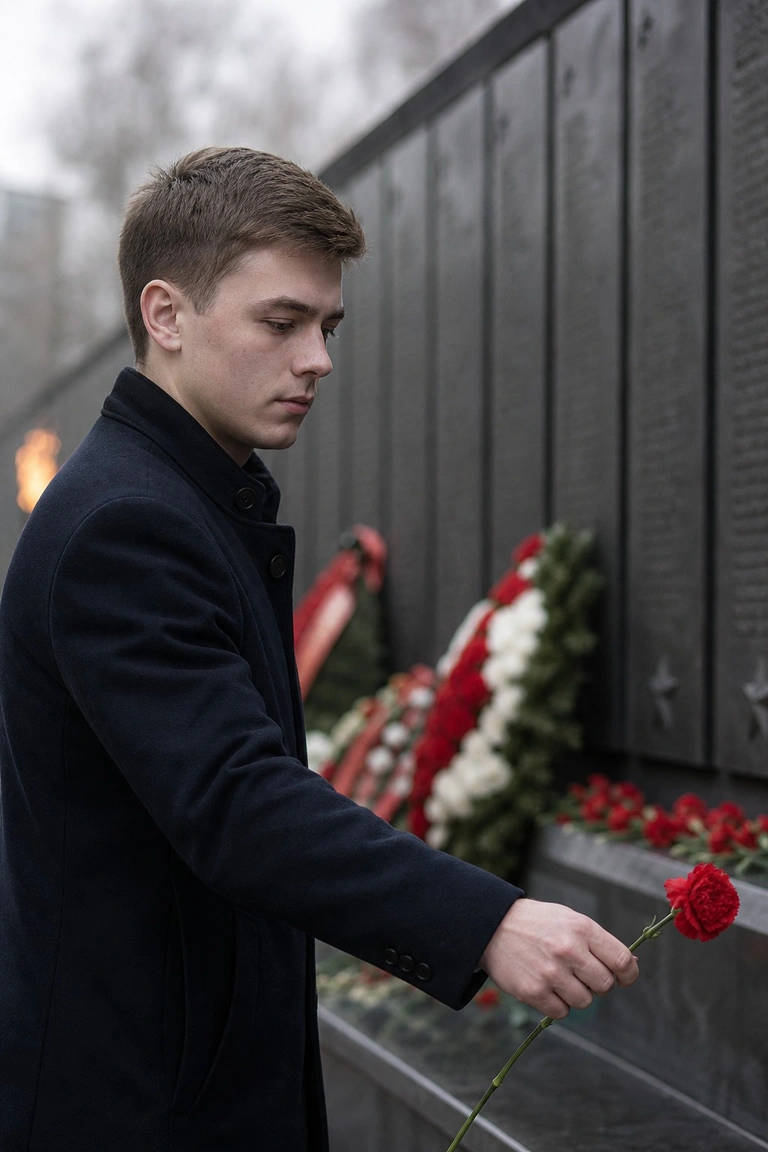 Гвоздика у мемориальной стены